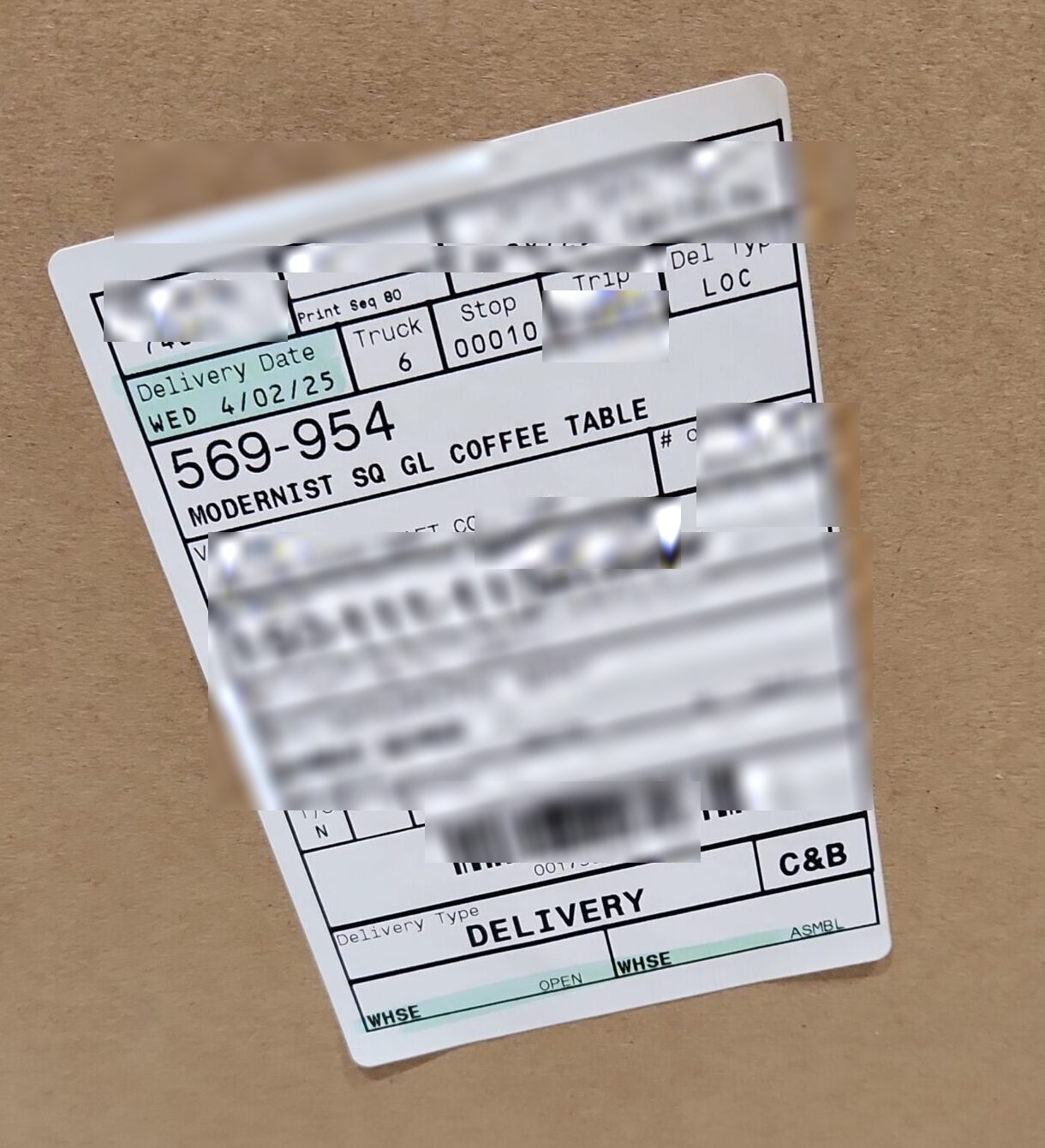 WHSE - ASMBL Label